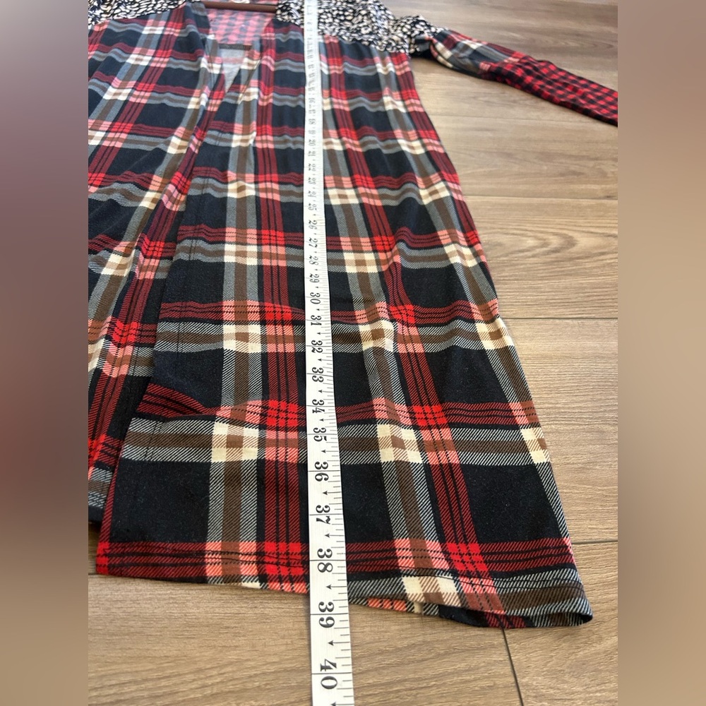 Grace & Emma Patchwork Plaid Duster Cardigan Wome… - image 4